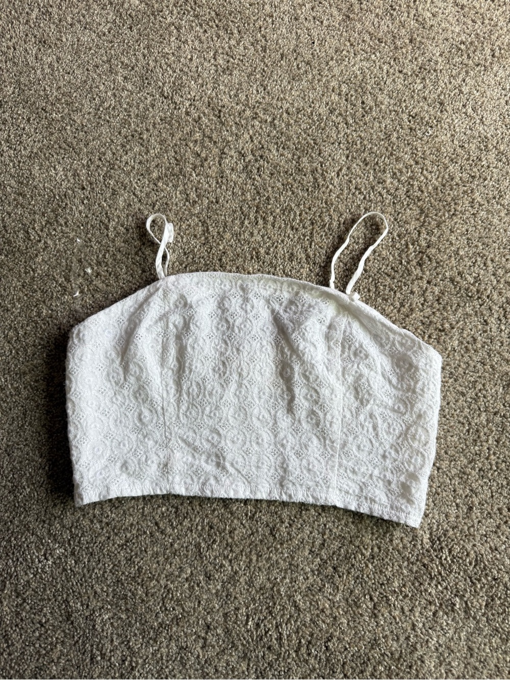 Aeropostale White Lace Cropped Cami Top